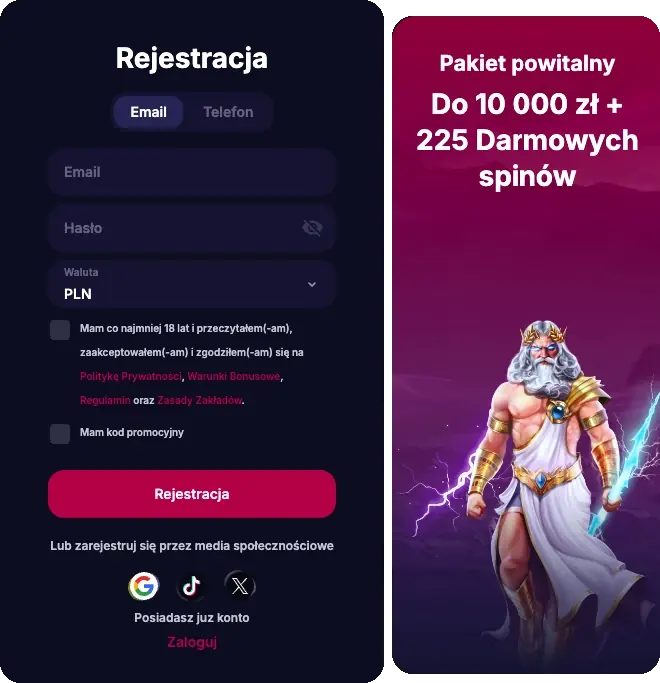 Rejestracja w NV Casino